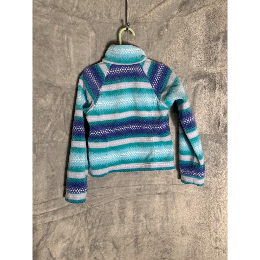 Columbia Kids Blue Purple Striped Full Zip Fleece Jacket XXS 4/5 XG6004